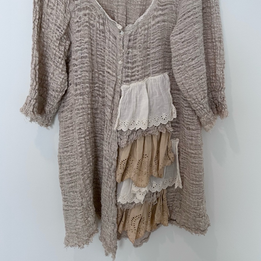 Magnolia Pearl Button Ruffle Cardigan. One Size. - Picture 9 of 15